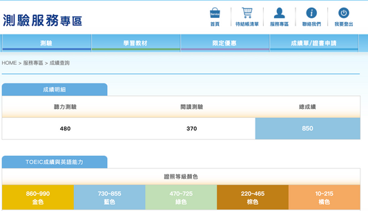 恭喜Howard第一次多益考就取得了850分的好成績